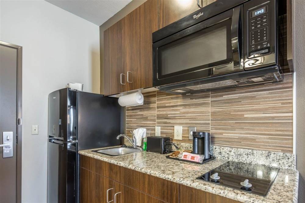Guest room with updated kitchen